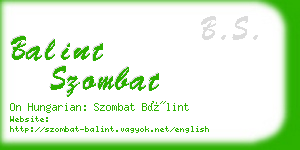 balint szombat business card